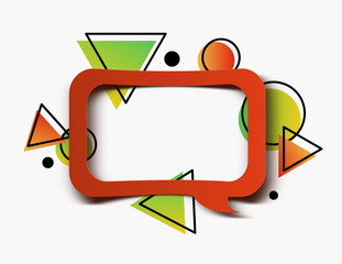 Abstract geometric red background frame banner box