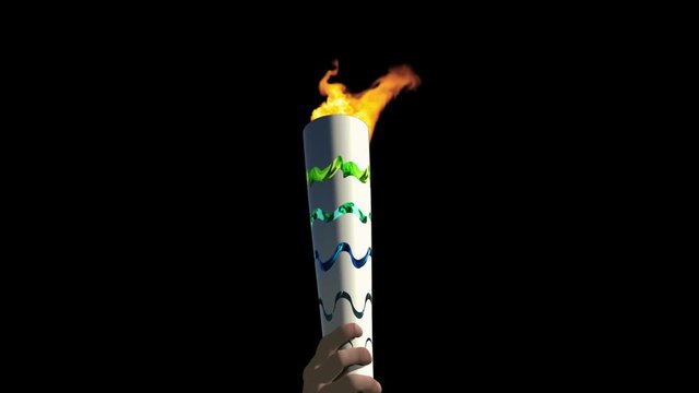 White torch burning, 3d Rendering