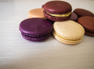 bright and delicate cakes and macaroons