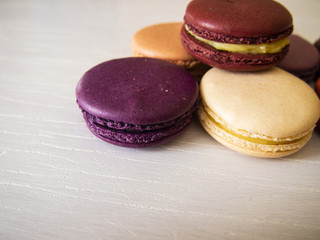 bright and delicate cakes and macaroons