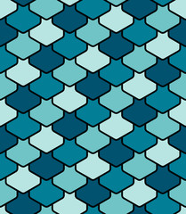 Sea green scales seamless pattern