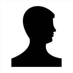 Silhouette of a man's head profile. Vector graphic illustration. - 203292174