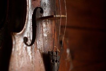 Close Up Of An Old Violin