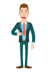 Businessman showing thumb up