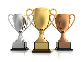 award cups concept  3d illustration