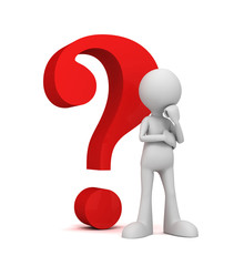 question mark and man concept  3d illustration