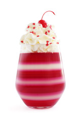 Jello dessert with whipped cream