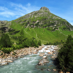 Gletscher, Berge, Österreich, Sommer, Natur