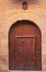 Fototapeta na wymiar Old wooden gate in Navarra, Spain