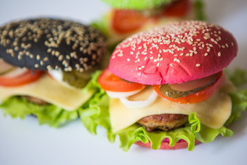 colored burgers