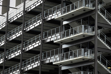 Walkway ramp and concourse at a sports stadium