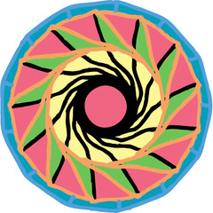 Decorative wheel - mandala in a bright colors