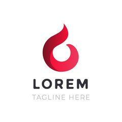 Fire flame logo design vector template. Red graphic drop.