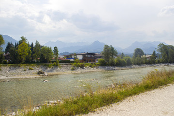 Fototapeta premium River in a valley of the Austrian Alps