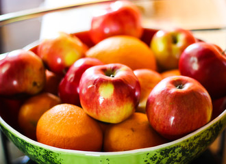 red apples and oranges fruit plate