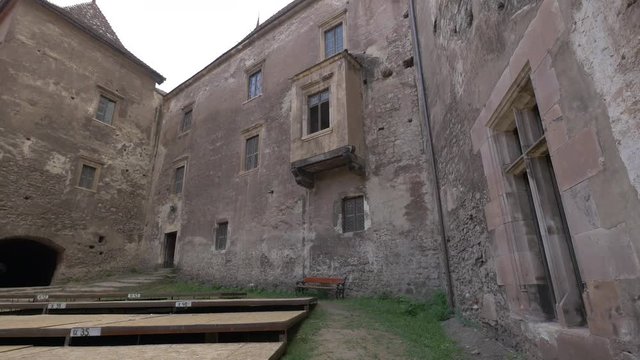 Inner courtyard of Corvin Castle