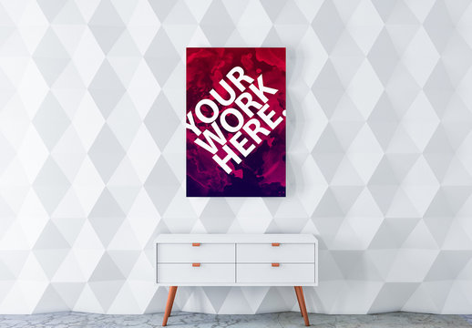 Poster with Contemporary Furniture Mockup