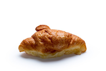 Plain croissant on white background