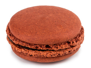 Cake macaron or macaroon isolated on white background, sweet and colorful dessert