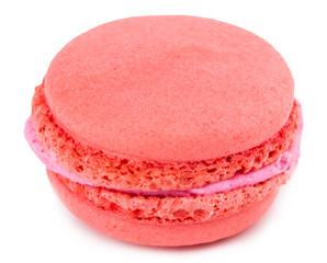 Sweet and colourful french macaroons or macaron on white background, Dessert