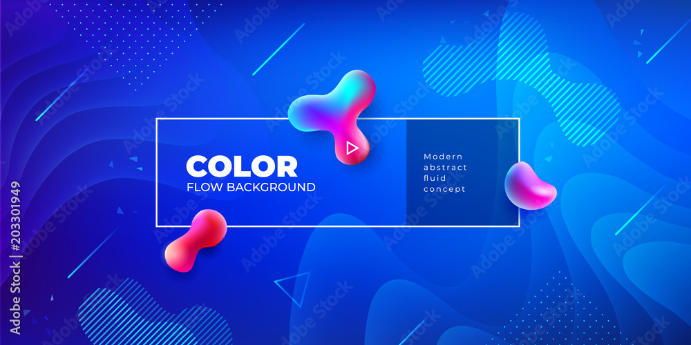 Wall mural liquid color background design. fluid gradient shapes composition. futuristic design posters. eps10 