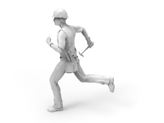 Craftsman on white 3D Render