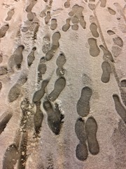 Winter Footprints at Night 
