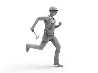 Craftsman on white 3D Render