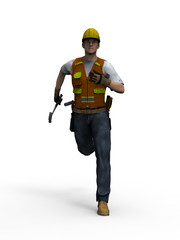 Craftsman on white 3D Render