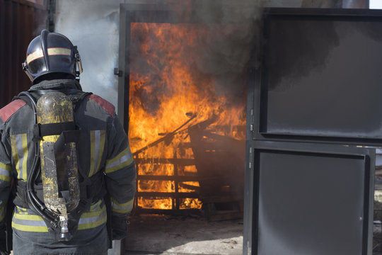 Fireman Fire Training Station Drill