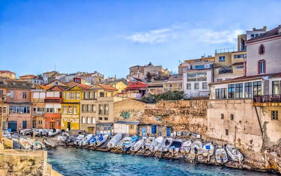 Marseille, France, March 2018, Malmousque bay on the Mediterranean sea 