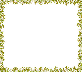 green autumn summer floral elements nature ornament decoration framing leaves watercolor branches isolated on white background frame