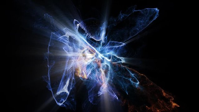 Atomic particles collide, spin and shine (Loop).
