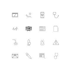 Healthcare And Medical linear thin icons set. Outlined simple vector icons