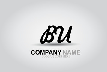 Vector Hand Drawn Letter BU Style Alphabet Font.
