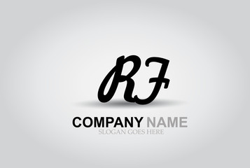 Vector Hand Drawn Letter RF Style Alphabet Font.