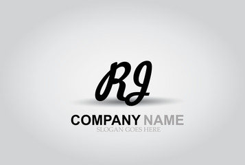Vector Hand Drawn Letter RJ Style Alphabet Font.