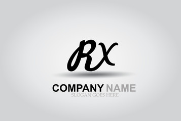Vector Hand Drawn Letter RX Style Alphabet Font.