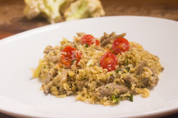 Couscous Cauliflower with shimeji