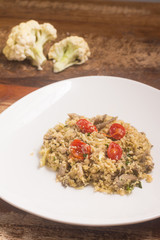 Couscous Cauliflower with shimeji