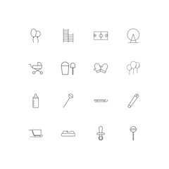 Baby, Kid And Newborn linear thin icons set. Outlined simple vector icons