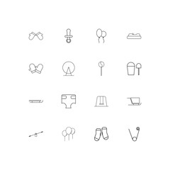 Baby, Kid And Newborn linear thin icons set. Outlined simple vector icons