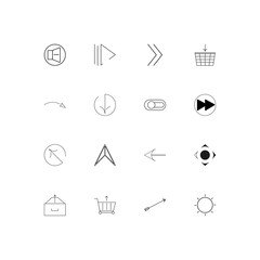 Buttons linear thin icons set. Outlined simple vector icons
