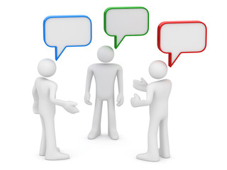 Three Man with Speech Bubble