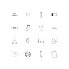 Beauty Dress And Clothes linear thin icons set. Outlined simple vector icons