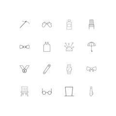 Beauty Dress And Clothes linear thin icons set. Outlined simple vector icons