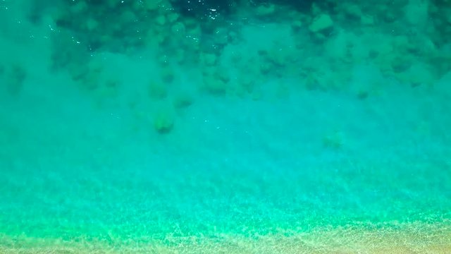 Aerial survey from a drone over the surface of the sea