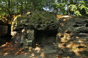 Bastei at Elbe sandstone mountains near Rathen village. Saxon Switzerland National Park. Germany