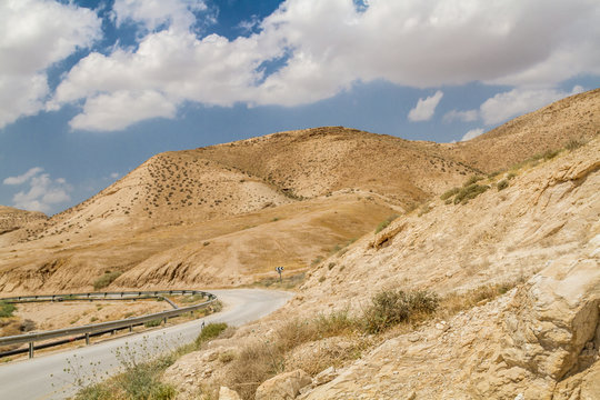 Road in Judaean Desert in the Holy Land, Israel