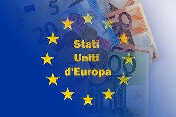 Obraz na płótnie Canvas Flag United States of Europe more money 